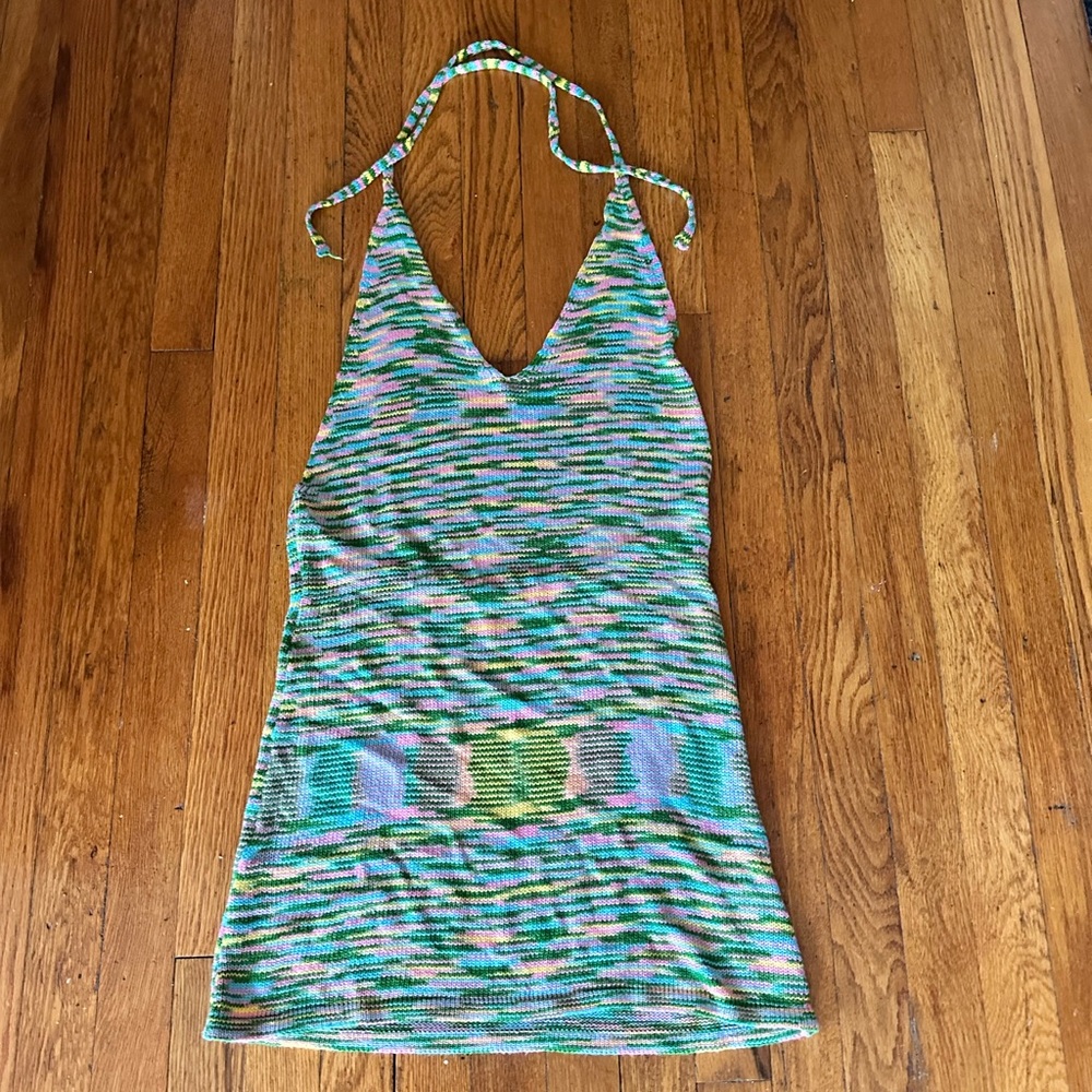 Multicolor Knit Halter Dress!